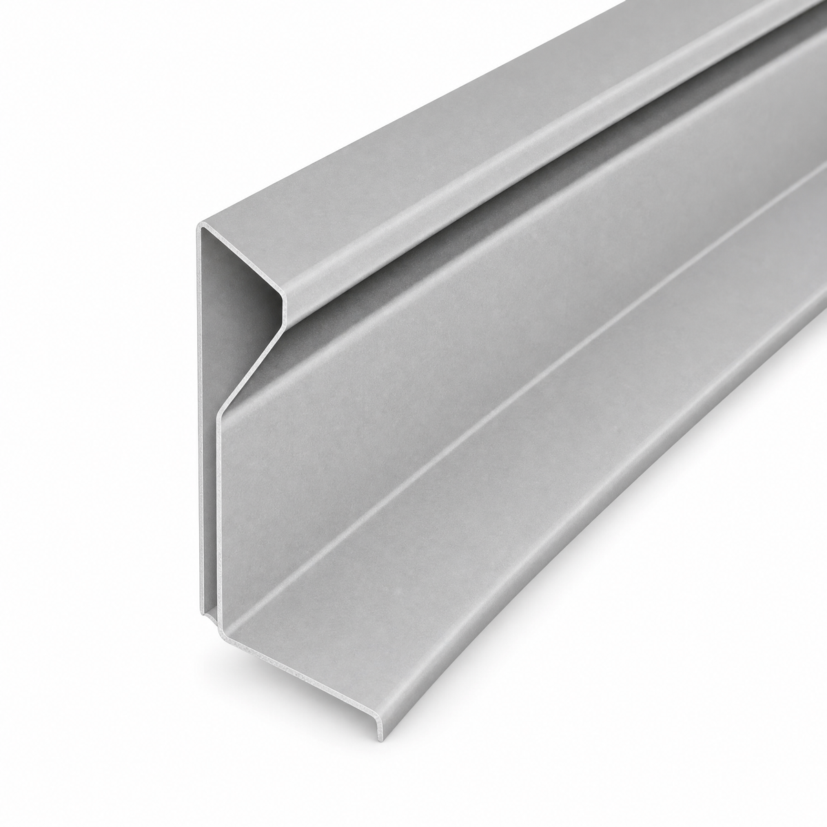 Ortgangblech UNI T5 mit Zierdreieck in Silber RAL 9006, Packshot auf weissem Grund